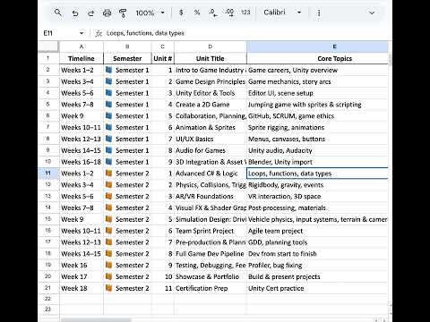 Stanczyk Year 1 Video Game Design Development Program Plan