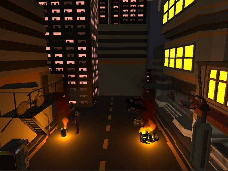 A streets of dystopian city