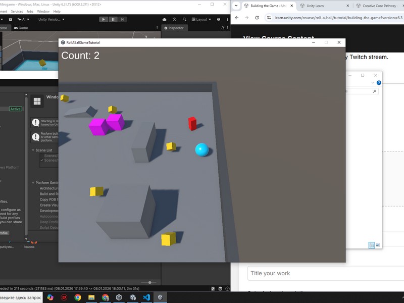 BallRoll game made with the tutorial
