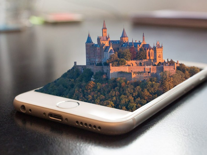 Augmented Reality Castle Emerging from a Smartphone