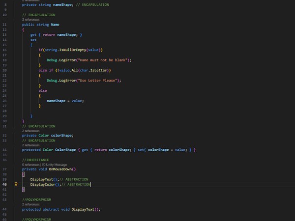 implemented the four pillars of OOP
