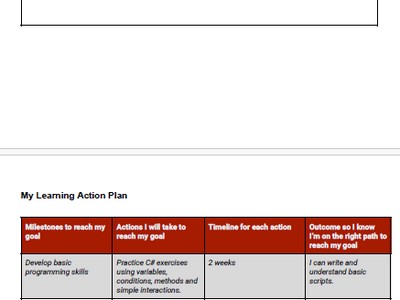 Ana Maria Unity Learn Action Plan