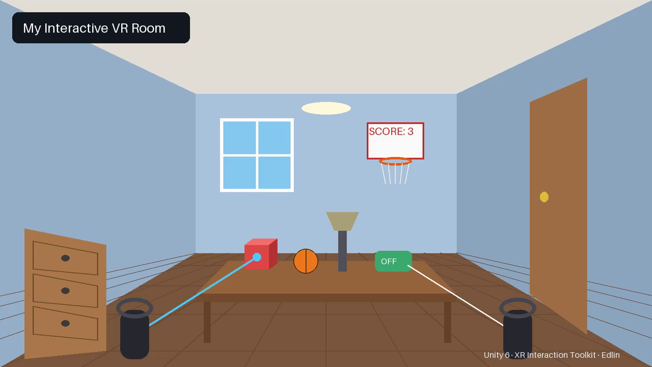 My Interactive VR Room – Grab, Throw, Score & Teleport